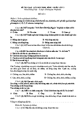 Đề thi giao lưu học sinh năng khiếu môn Tiếng Việt Lớp 3 (Có đáp án)